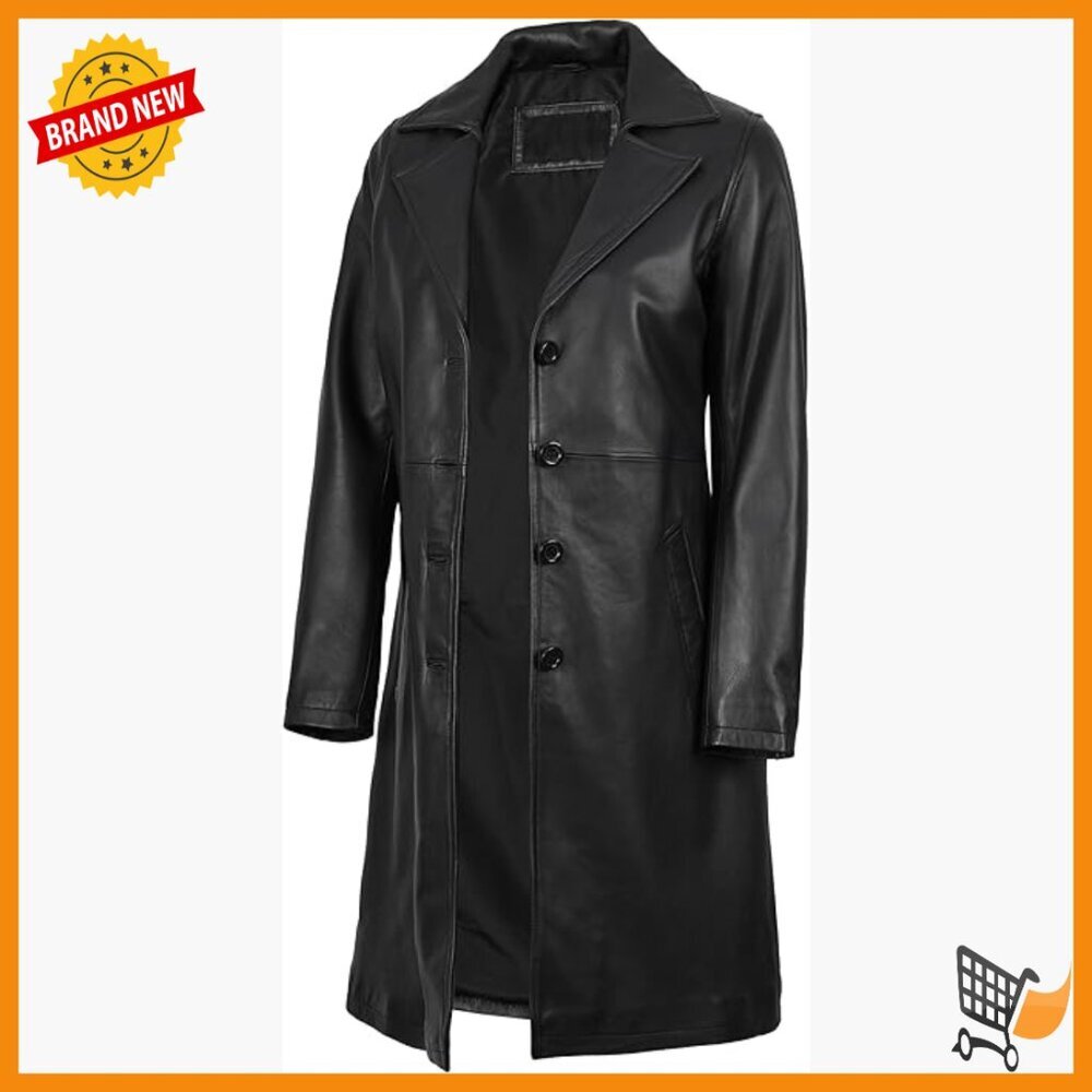 Real Lambskin Leather Coat Women's Long Car Coat Regular Fit